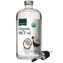 Natural Force Organic MCT Oil - Pure Glass Bottle - Tillverkad av 100% Cold Pressed Virgin Coconut Oil + Certified Keto, Paleo, Kosher, Vegan & Non-GMO - Lab Testad för kvalitet och renhet - 32 Ounce