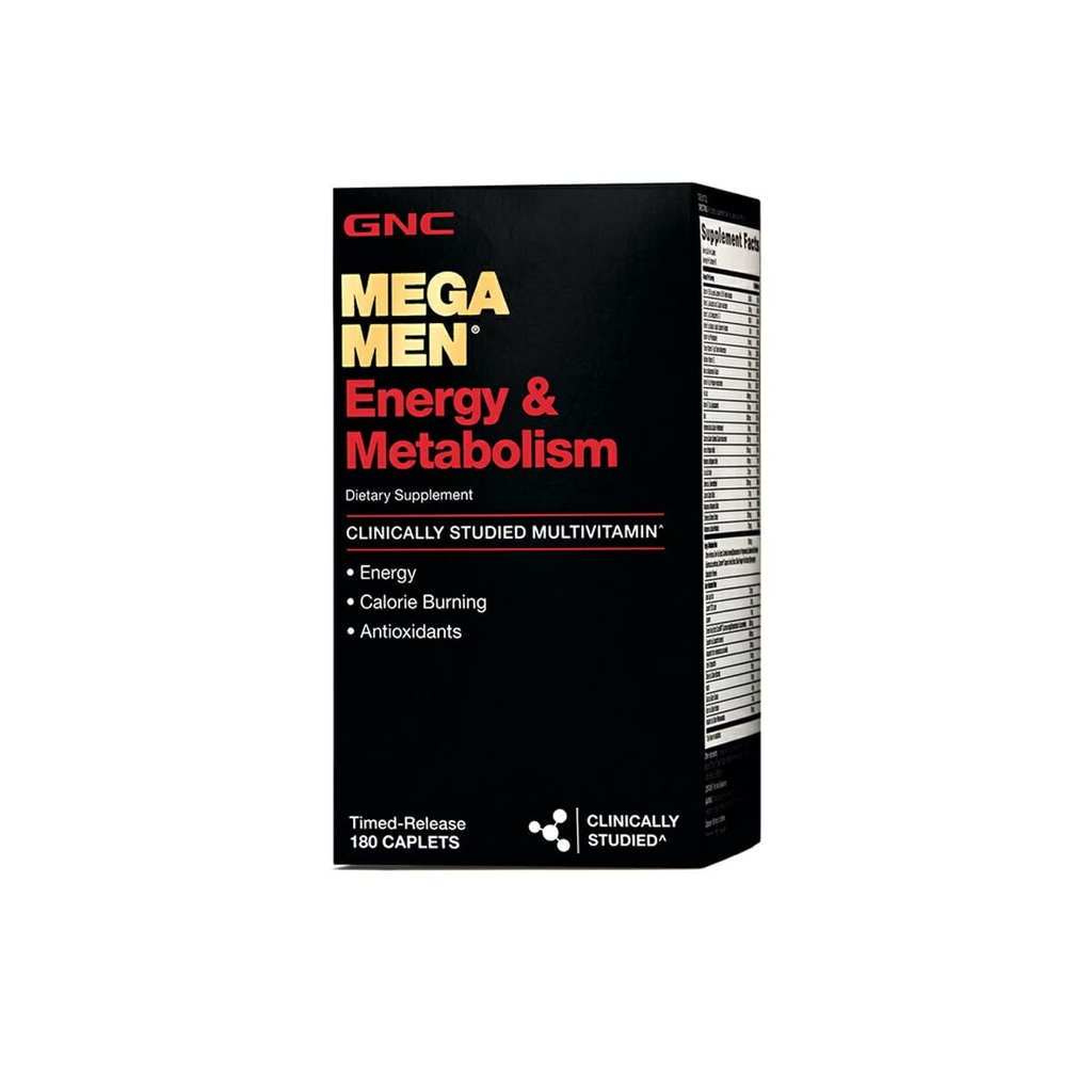 GNC Mega Men Energy & Metabolism Multivitamin | Ökad energi och kaloriförbränning | 180 greve