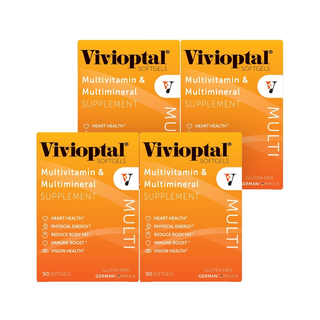 Vivioptal Multi, 90 Softgels (1 Year Supply), Multivitamin & Multimineral, Gluten Free, Tysk Formel