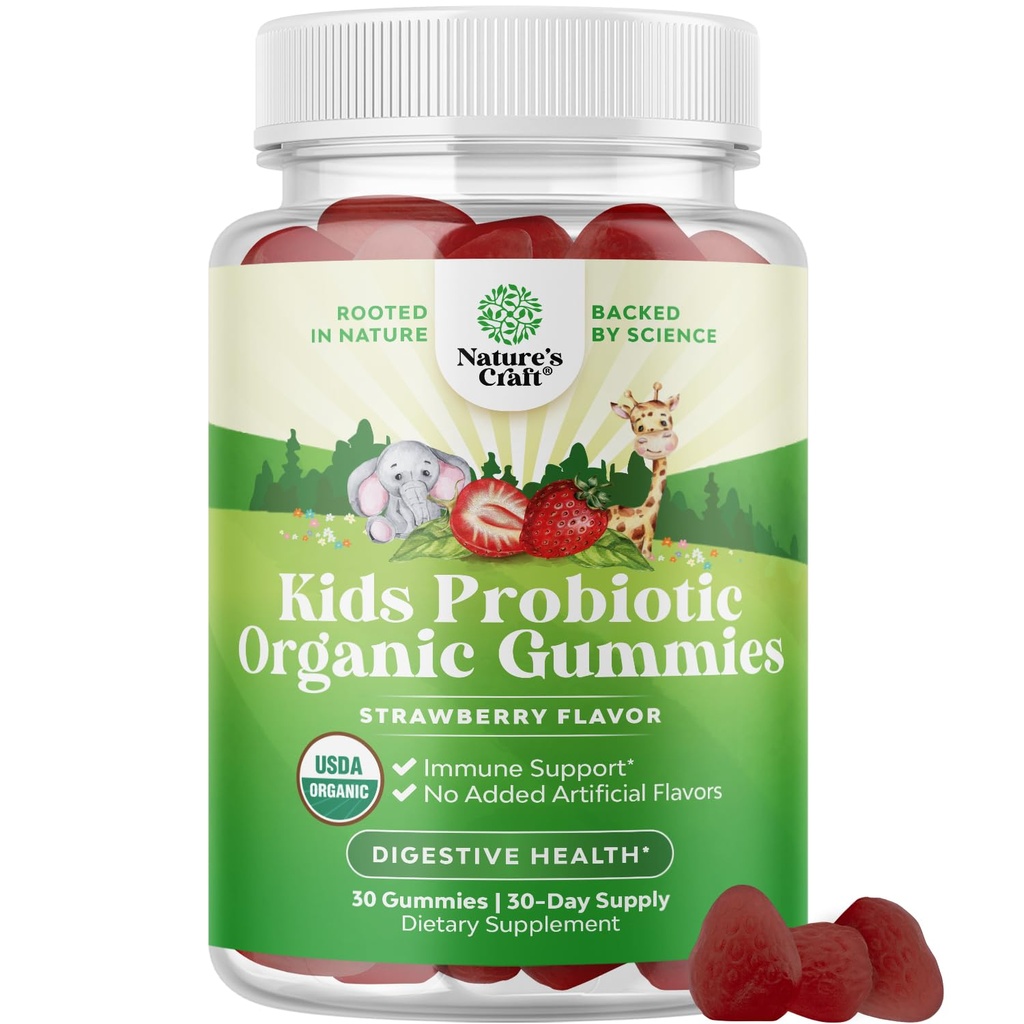 Immun Booster Kids Probiotic Gummies - Bacillus Subtilis Probiotic för barn upprörd mage kroppen rengöra immunförstärkning och Colon Detox - Förstoppningshjälp och Digestive Health Vitamins Gummy