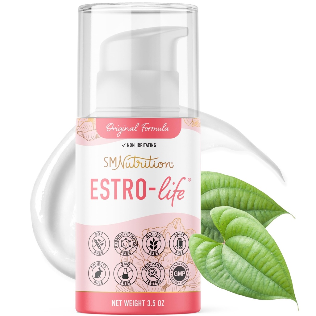 Original Estro-Life Balancing Skin Cream för kvinnor | Kosmetisk hudkräm med 175mg Estriol per behållare med vitamin A | Soy-Free, Cruelty-Free och Non-GMO | 84 Applikationer, 3.5oz Pump