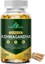 Organic Ashwagandha + Black Pepper, All Natural High Potency Supplement för Stress Relief och Vitality 120 Softgels, 60-dagars Supply