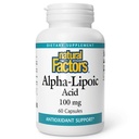Naturliga faktorer Alpha-lipoic Acid 100mg kapslar, 60-Count