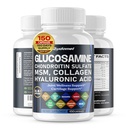 Glukosamin Chondroitin sulfat Methylsulfonylmetan Hyaluronic Acid Turmeric Ginger Vitamin C, D3, Black Pepper -150 Capsules- Made in USA