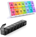 2 Pack Weekly Pill Organizer, Sukuos Large Daily Pill Case 7 Day för piller / vitamin / fiskolja / tillägg, BPA Free Medicine Organizer Box