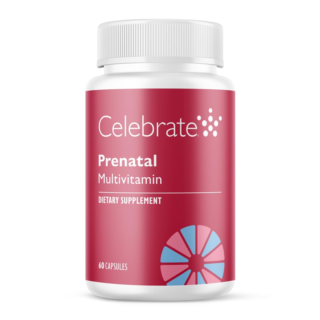 Celebrate Vitamins Bariatric Prenatal Multivitamin Capsules with Folate (Folic Acid), Vitamin A, Iron, Iodine, and Choline, for Roux en Y and Sleeve Gastrectomy Patients, 60 Count