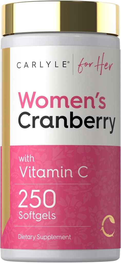 Carlyle Cranberry Pills för kvinnor | 250 Softgels | Koncentrerad extrakt Supplement med vitamin C och E | Non-GMO, Gluten Free | för henne