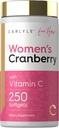 Carlyle Cranberry Pills för kvinnor | 250 Softgels | Koncentrerad extrakt Supplement med vitamin C och E | Non-GMO, Gluten Free | för henne