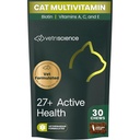 VetriScience 27 + Active Health Chews, Nu Cat Daily Multivitamin för katter och kattungar, balanserade vitaminer, mineraler och antioxidanter, hälso- och välbefinnande, fisk, 30 greve