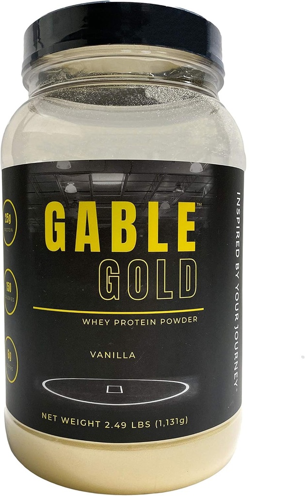 Silver Star Nutrition, Gable Gold Vanilla Whey Protein Powder + MCT Oil & Inulin, No Added Sugar, 25g Protein per portion, 30 portioner, 2,49 Lbs