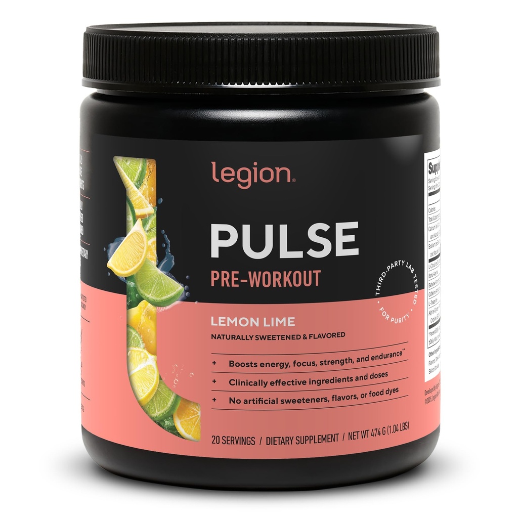 All Natural Nitric Oxide Preworkout Drink för att öka energi, kreatinfri, naturligt sötad, Beta Alanine, Citrulline, Alpha GPC (Lemon Lime)