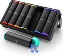 Weekly Pill Organizer 2 gånger om dagen, KOVIUU Large Travel Pill Box 7 Day, Am Pm Twice Daily Pill Case med Rotatable Handle, Week Pill Holder Container för Vitamin Medicine Supplement Fish Oil, Black