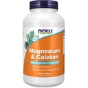 NOW Foods Supplements, Magnesium & Calcium, med Zink och vitamin D-3, Nerve och Bone Support *, 250 tabletter