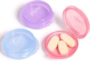 Opret Small Pill Box (3 Pcs), Cute Pill Case Portable för Pocket Purse Briefcase Travel Pills Box Medicine Storage Container Earplug Case (Rose & Blue & Purple)