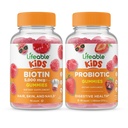 Livliga Biotin Kids + Probiotiska 2 miljarder CFU Kids, Gummies Bundle - Great Tasting, Vitamin Supplement, Gluten Free, GMO Free, Chewable Gummy