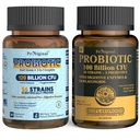 Probiotiska 100 miljarder CFU + 120 miljarder CFU för Gut & Digestive Health, Vegan Acidophilus Probiotic Supplement