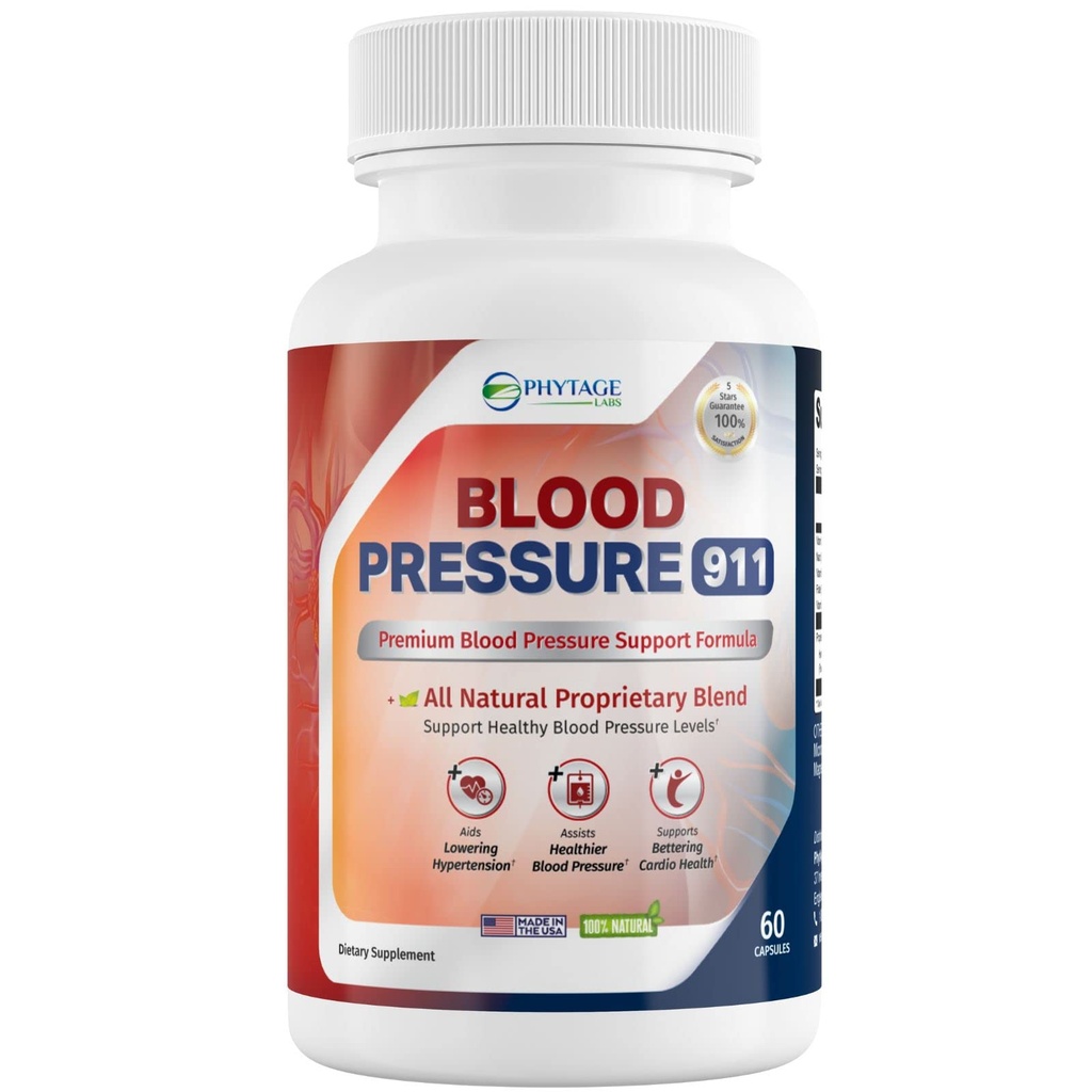 Blodtryck 911 Premium Supplement - BP Support Pills. 60 kapslar