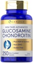 Carlyle Glucosamine Chondroitin MSM | 250 Mini tabletter | Avancerad formel med gurkmeja | Non-GMO, Gluten Free