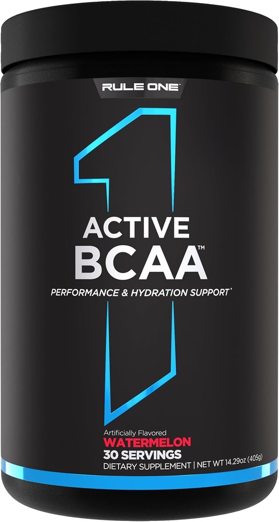Regel 1 Aktiv BCAA - Prestanda, Hydration och Recovery Support med 5g BCAAs + Electrolytes, L-Glutamin och Citrulline (30 portioner, vattenmelon)