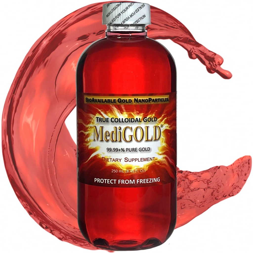 MediGOLD® True Colloidal Gold AuNP Nutritional Supplement - 250 ml i Clear Plastic Bottle