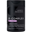 Sports Research® Vitamin B-Complex - Fullt spektrum av B-vitaminer med metylerad B12 & folat - Glutenfri · Plantbaserad · Icke-GMO · Veganvänlig formel - 60 Veggie Softgels