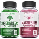Supergreen & Magnesium Gummies - Magnesium hjälper muskler att återhämta sig, läckra supergreens med spinach, Broccoli, Beetroot, grönt te och Acai för immunitetsstöd - 60 Gummies