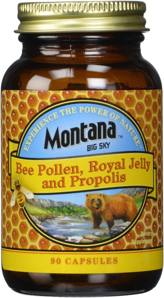 Bee Pollen Royal Jelly och Propolis Capsules, 90 Count (Pack of 12)