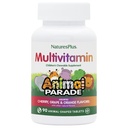 Natures Plus Animal Parade Children's Chewable Multivitamin - 90 Djurformade tabletter - Naturliga sorterade smaker - Vegetarisk, glutenfri - 45 portioner