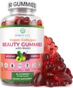 Rena Life Vegan Collagen Gummies med Biotin Vitaminer för hårskinn och naglar Hälsa, (90 Chews) Collagen Support Superfruit Komplex med Resveratrol, vitamin A, E, C - Byt ut kapslar, piller