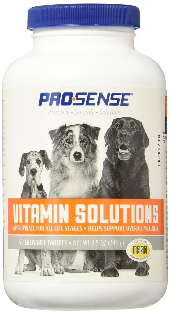 ProSense Vitamin Solutions 90 Count, Chewable Tablets for Dogs, hjälper till att stödja övergripande Wellness (P-87039)