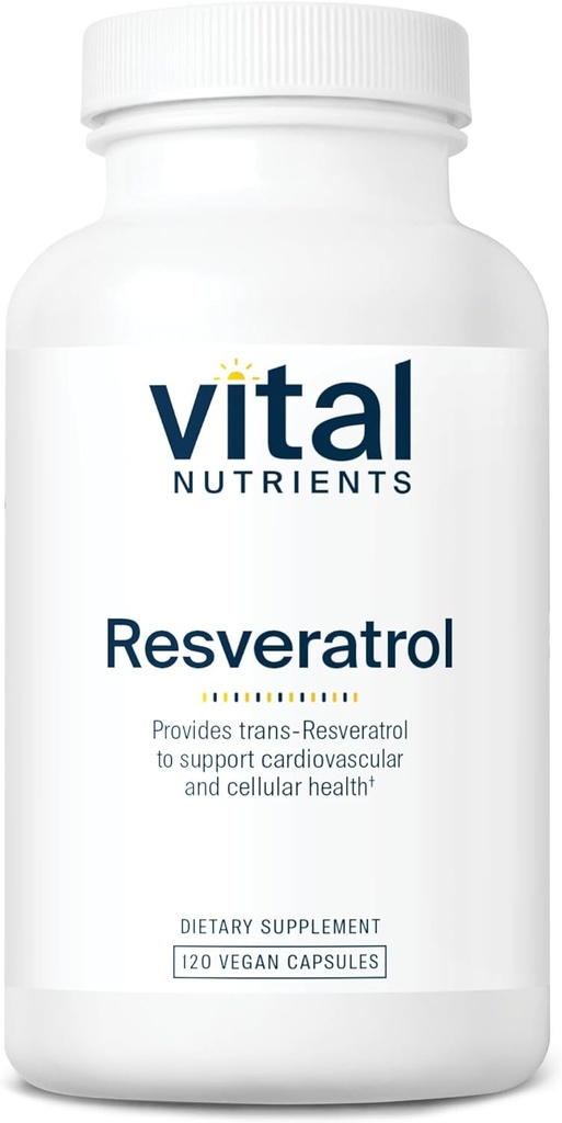 Vital Nutrients Resveratrol | Ultra High Potency Antioxidant | Trans Resveratrol för kardiovaskulär och Cell Health Support * | Vegan Supplement | Gluten, Dairy och Soy Free | Icke-GMO | 120 kapslar