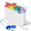 Daviky Pill Organizer 2 gånger om dagen - Stor Kapacitet Veckovis AM PM Pill Box med Hjärt Latch, 7 Day Travel Pill Case, Söt Medicin Organizer för Medicinering, Vitaminer, Kosttillskott