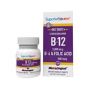 Superior Source No Shot Vitamin B-12 Cyanocobalamin 5000 mcg, B-6, Folic Acid 800 mcg - Stöd Brain & Heart Health - Hjälper Naturliga energinivåer - 100 Sublingual Dissolving Tablets