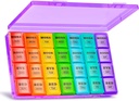 XL Large Weekly Pill Organizer 4 Times a Day, 7-Day Pill Boxes och Organizer AM PM, Big Compartments Pill Case, Monthly Medication Organizer 28 Days Dispenser för fiskoljor