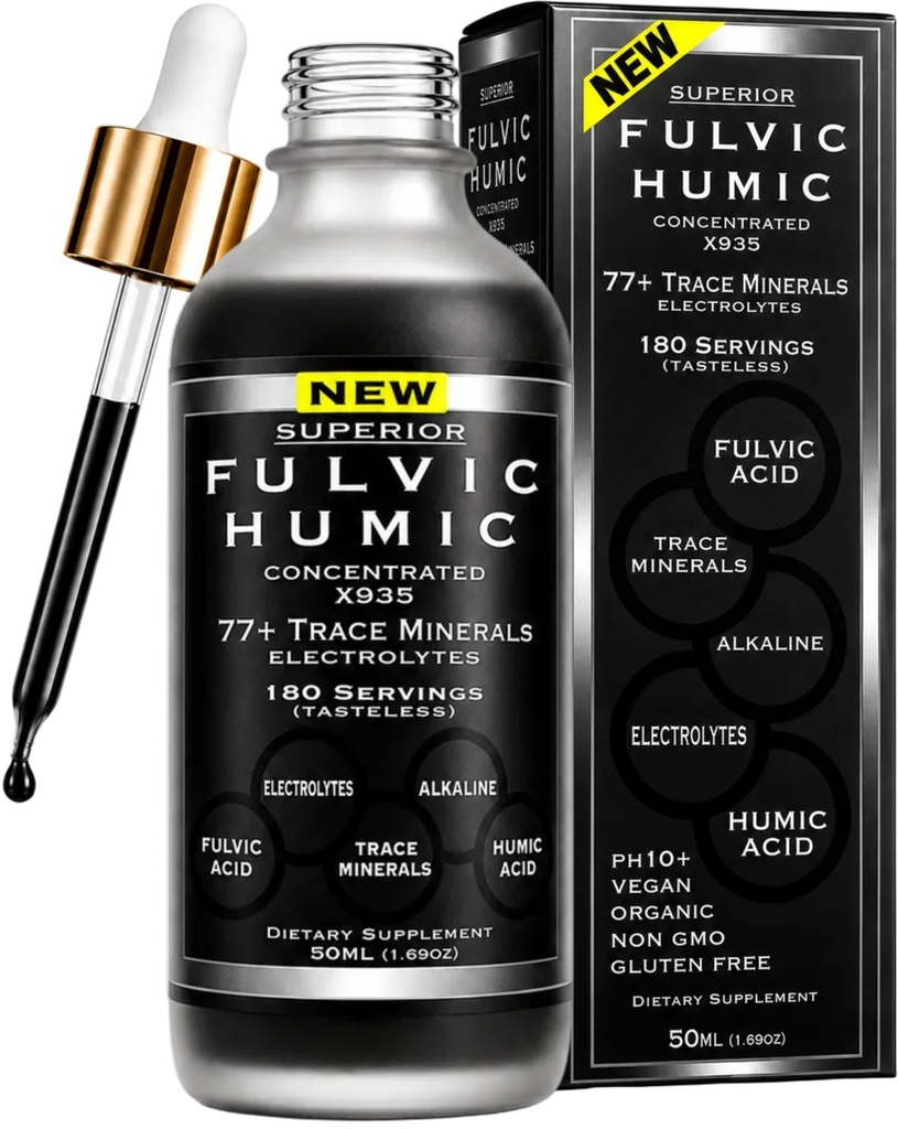 Trace Mineral Drops with Electrolytes - 77 Trace Minerals - 180 Servings-Retore Electrolytes, Improve Gut Health, Leaky Gut Repair - Plant Derived Ionic Trace Minerals från Fulvic & Humic Acid