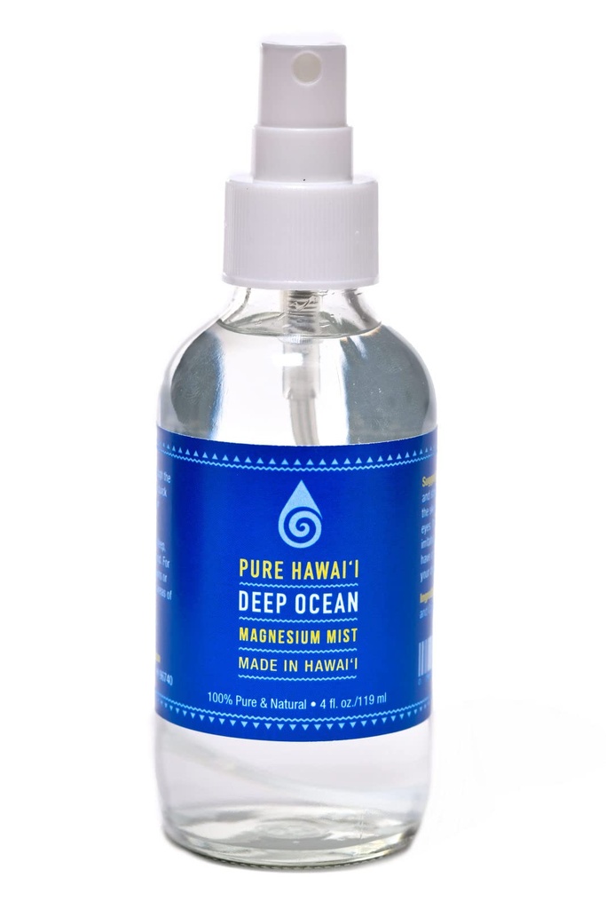 Ren Hawaii Deep Ocean Magnesium Mist Spray 100% ren och naturlig 4oz. Flaska - ren magnesiumklorid - tillverkad i Hawaii