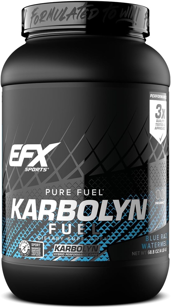 EFX Sports Karbolyn Bränsle | Fast-Absorberande kolhydratpulver | Carb Load, Sustained Energy, Snabb återhämtning | Stimulant Free | 36 portioner (Blue Razz Watermelon)