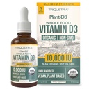 Organisk vitamin D3 10 000 IE - Plant D3, Vegan, Max Strength Sublingual Liquid D3 Drops - 200% Högre Absorption, 100% Plant-Based Cholecalciferol Form & Vegan D3, Justerbar dosering (30 portioner)