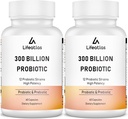300 miljarder CFU Probiotika - Probiotika för kvinnor och män, 12 Probiotiska Stammar Plus Prebiotic, Max Potent för övergripande Digestive & Gut Health, Immune Support, Shelf Stable - 120 kapslar