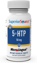 Superior Source 5-HTP 50 mg - Naturtillskott hjälper till Restful Sleep & Neurotransmittorfunktioner - Brain Health & Function Support - 5-Hydroxytryptophan Supplement - 60 Instant Dissolve Tablets