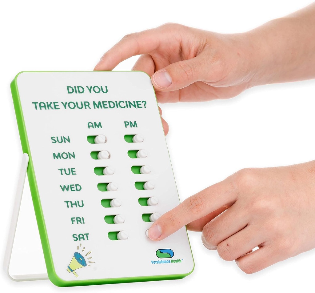 Medicinering Tracker & Pill Reminder | Visuell påminnelse Alarm | 7 Dag AM PM Medication Reminder | Take and Slide | No More Second-guessing or Double-dosing | Perfekt för äldre (Two Column English)