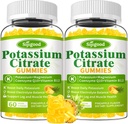 2 Pack Potassium Citrate Gummies - High Potency Potassium Supplement for Muscle Health, Leg Cramp Relief, Electrolyte Balance - Vegan, Non-GMO, Gluten-Free, Pineapple Flavor, 120 Count