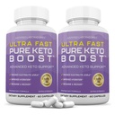 Justified Laboratories Ultra Fast Pure Keto Boost - 60 Capsules, Pack of 2 - Ketogent stöd från Apple Cider Vinegar, Green Tea Leaf, Vitamin C, Vitamin D3 & Extra Virgin Olive Oil - 60 portioner