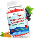 High Bioavailable Glucosamine Chondroitin Gummies med gurkmeja & MSM, Boswellia -Joint Support Supplement - broskstöd, flexibilitet och styrka - 60 Gummies
