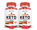 Rättfärdiga laboratorier (2 Pack Ignite Keto ACV Gummies Avancerad 1000MG Ignite Keto Gummies Formel Apple Cider Vinegar Formulerad med granatäpplebet Juice Powder B12 Vegan Non GMO 120 Gummys