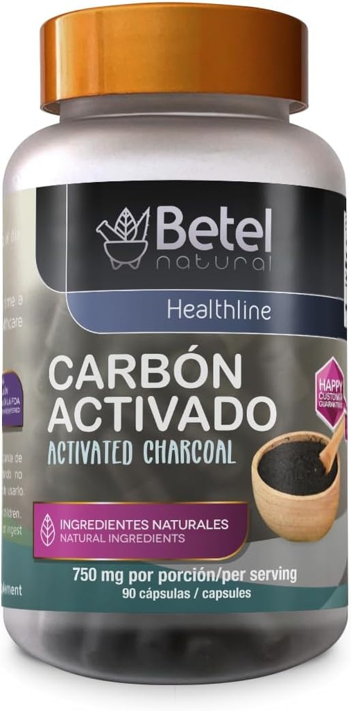 Betel Natural Carbon Activado Capsulas - Aktiverad kol 90 kapslar