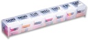 GMS Weekly Pill Organizer - 7-Day Labeled Compartment Pill Case för kosttillskott, vitaminer och medicinering - Säkra latches - Perfekt för daglig användning och resor - Clear