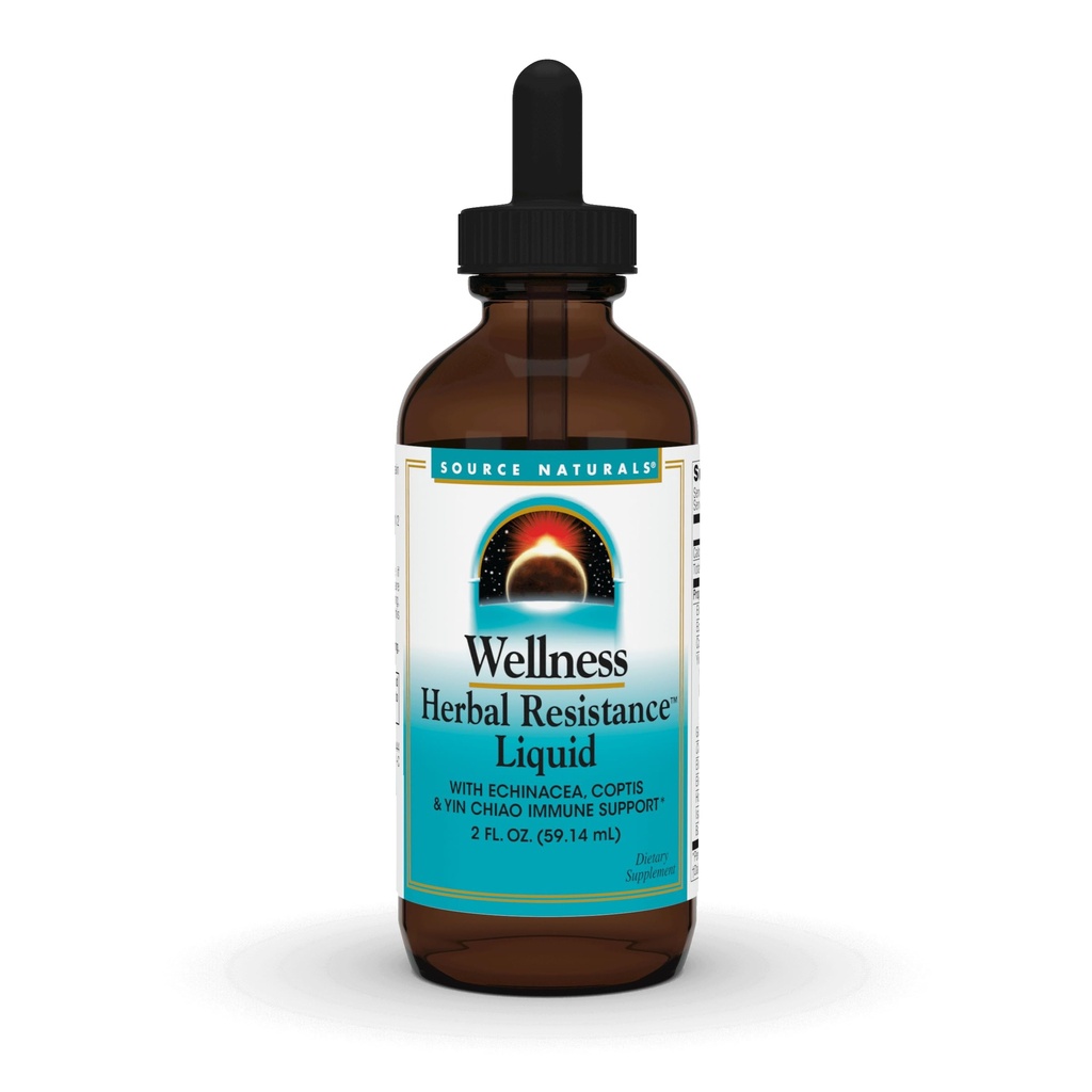 Källa Naturals Wellness Herbal Resistance Liquid - med Echinacea, Coptis och Yin Chiao, Immune Support * - 2 Fluid Oz