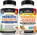 Organisk gurkmeja Curcumin och Ginger Supplement (1 månads Supply) Plus 65 miljarder CFU Daily Probiotic Supplement (1 månads leverans)