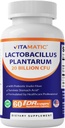 Vitamatic Lactobacillus Plantarum - 20 miljarder per DR-kapsel - 60 greve - Digestive Support - Tillverkad med Prebiotic Inulin Fiber